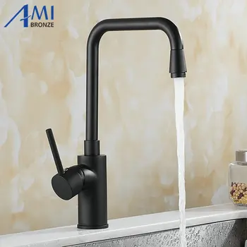 

Black Paint Hot Cold Mixer Tap Kitchen Faucet 360 Swivel Kitchen Sink Swivel Tap Brass Basin Faucet Mixer Crane 8071A
