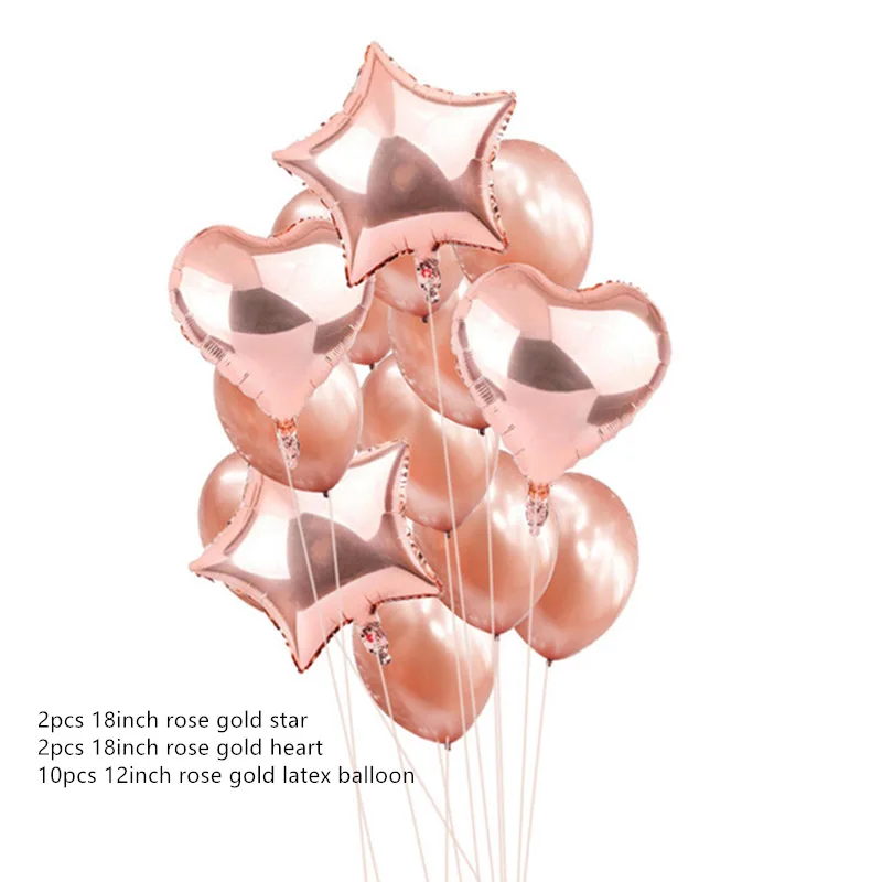 15pcs/set 32inch Happy 18 30 50 Birthday Foil Number Balloons 16inch Alphabet Letters Balloon Rose Gold Birthday Party Decoratio - Цвет: mix 14pcs