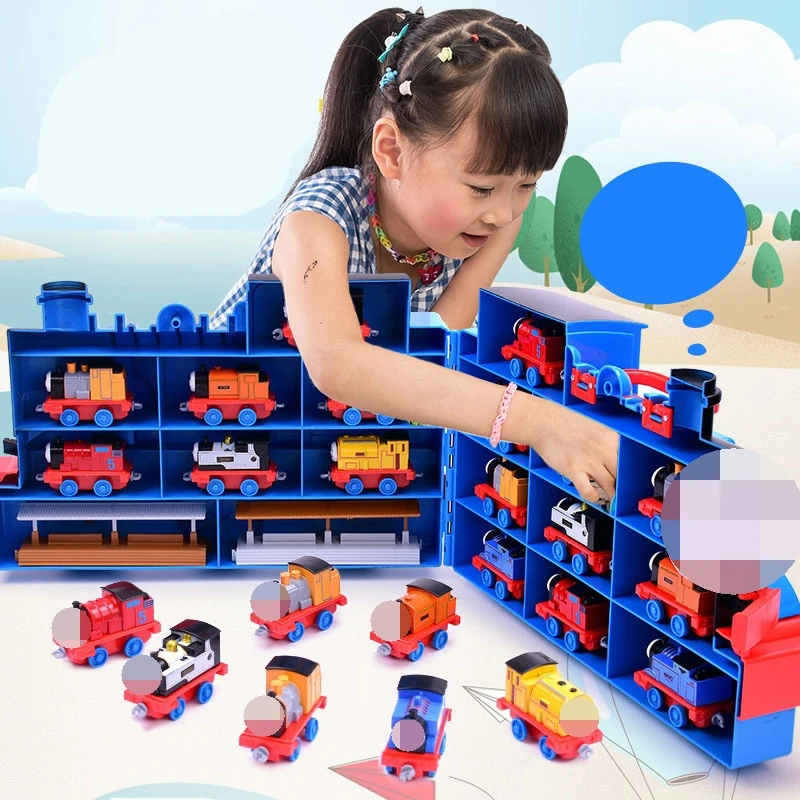

Extra large Train Portable Storage Box Finishing Box Model Garage Parking lot Toys Boy and Girl Gift