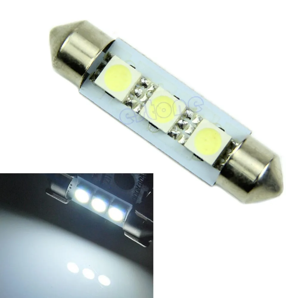 

10 x 41mm 3 SMD 5050 LED Pure White Car Interior good Light Lamp Bulb 12V