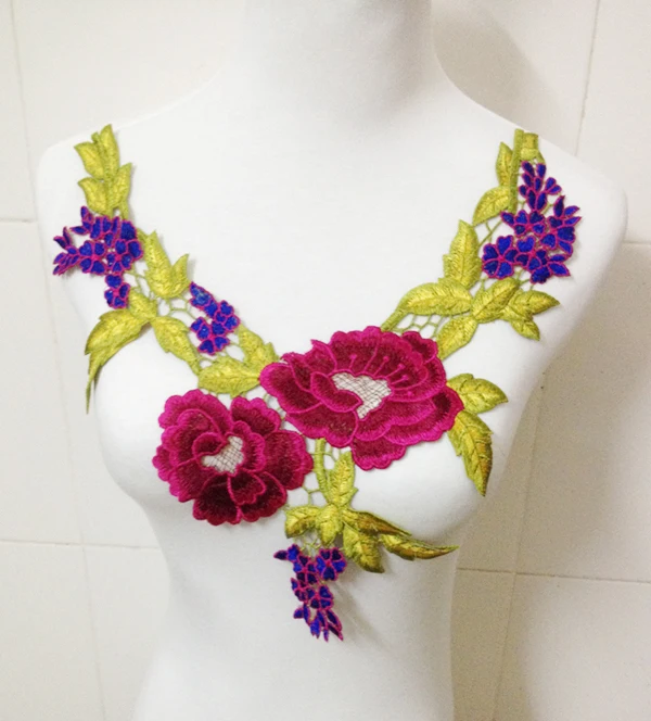 

2016 Embroidered Lace Neckline Collar Lace Venice Applique Patches Scrapbooking Embossed Sewing Accessories,clothes pathces