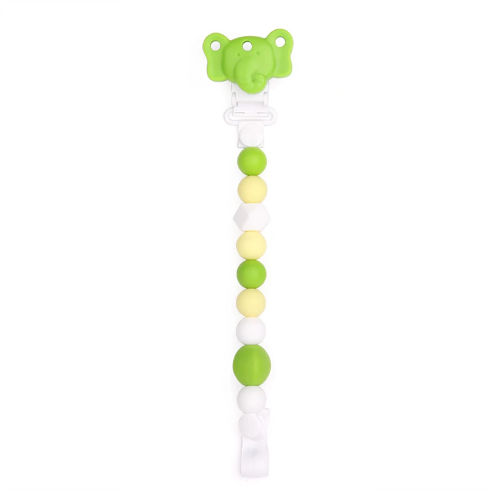 

Colorful Silicone Baby Teether BPA Free Clip Holder Chain Soft Beads for Teether Chew Nursing Soothing Toy Boy Girl Toddler Gift