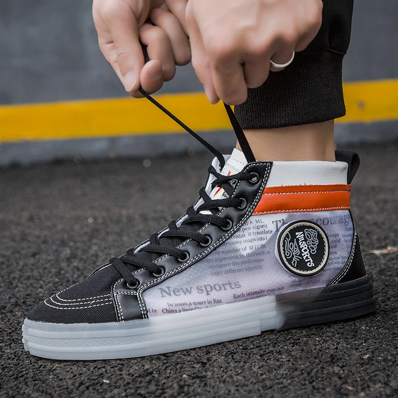 2019 Spring/Autumn Fashion Men Sneakers Designer High Top Boy Walking Footwear Luxury Brand Casual Mens Shoes Youth Flats Shoes