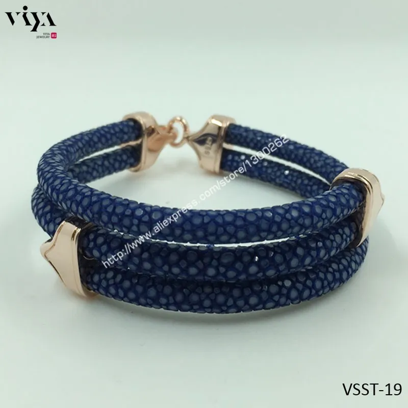 Genuine Stingray Skin leather bracelet Men-VSST-19 (8)
