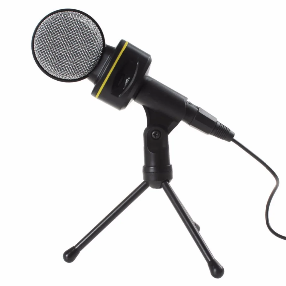 Black 3.5mm Studio Microphone Mic with Desktop Stand for PC Computer Laptop
