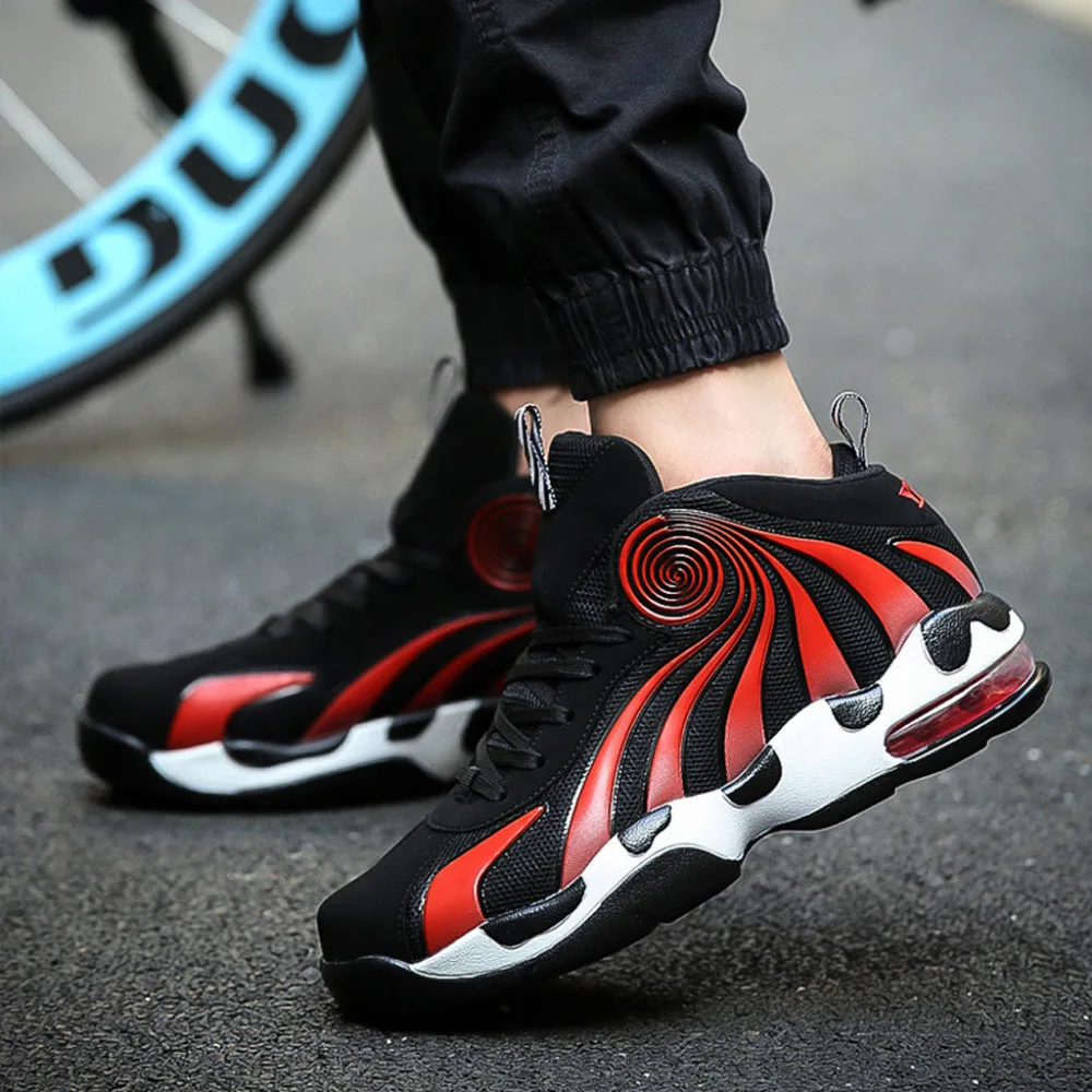 2019 Men's shock-absorbing non-slip basketball shoes fashion comfortable breathable sneakers basketball shoes high top 40J1 (10)