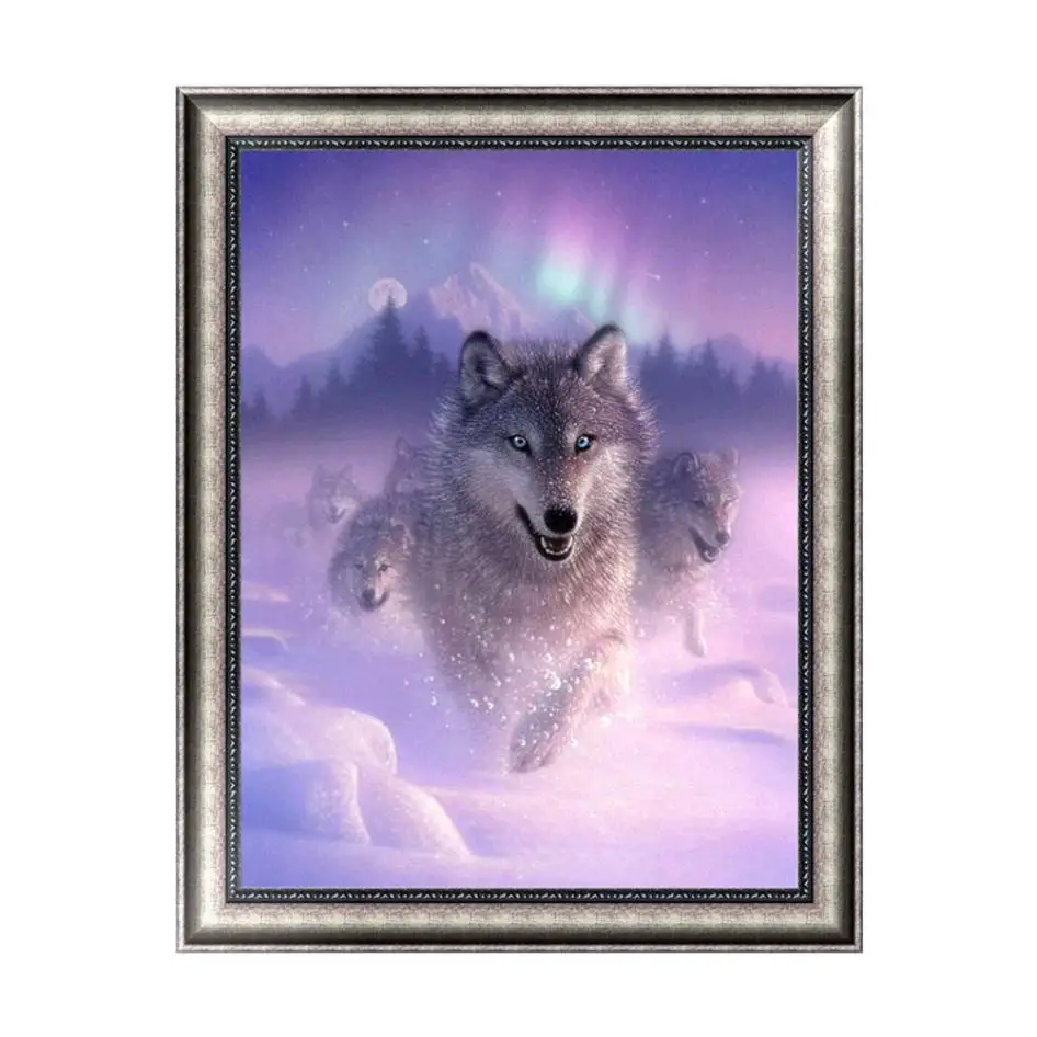 

Diamond Painting Cross Stitch Kits Animal Wolf Mosaic Crystal 5D Diy Diamond Embroidery Sticker Rhinestone Mosaic Painting Decor