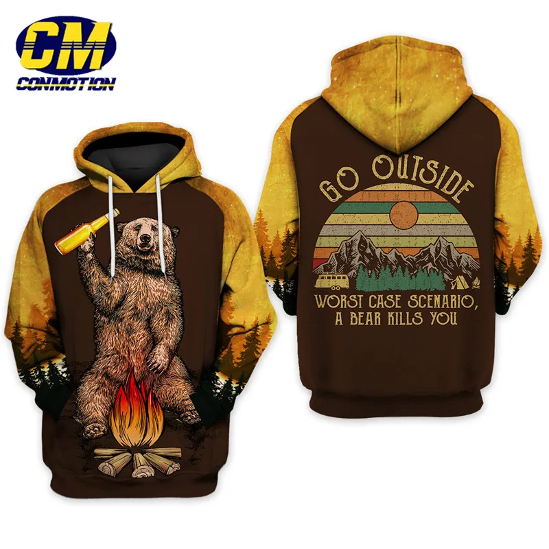 

latest fashion fun 3D sweatshirt HATE PEOPLE bear hoodie