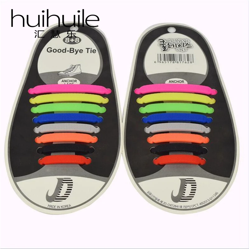 16Pcs/Set Summer Fashion No Tie Rubber Elastic Shoelace Sneaker