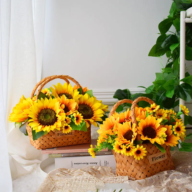Artificial Flowers Sunflowers Floral Bouquet Wedding Party Garden Decor Popular