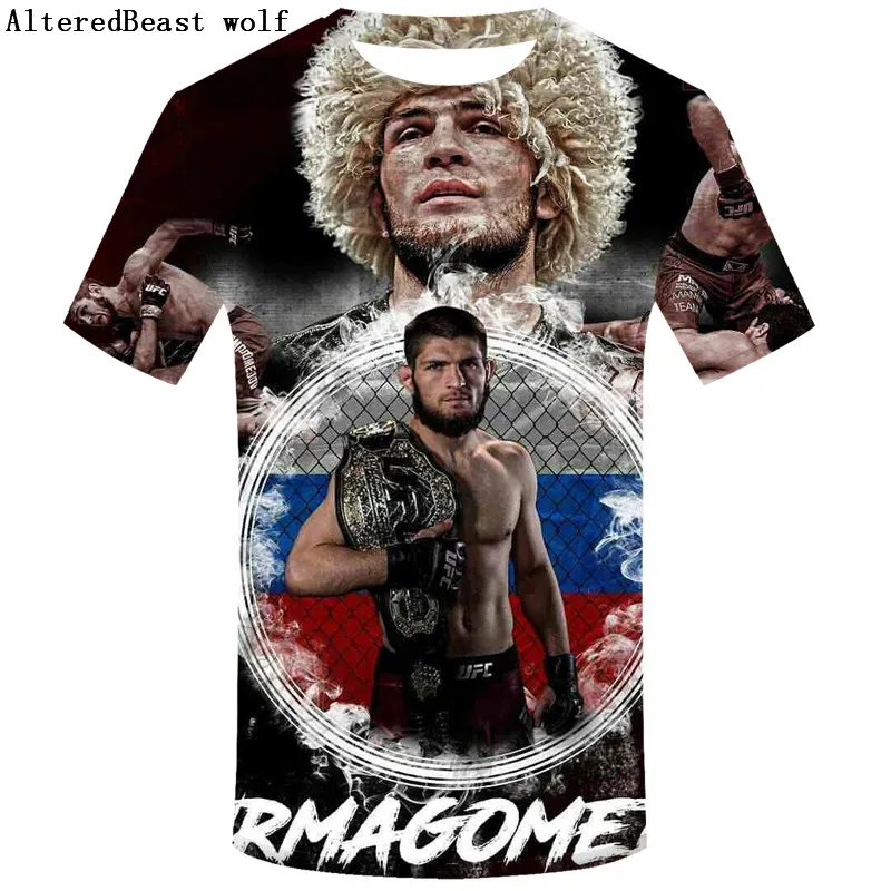 2019 Khabib Мужская 3D футболка Повседневная Орел khabib Nurmagomedov крутая Футболка свободная