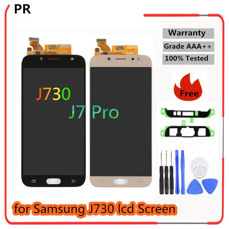 

1PCS 5.5'' J730 LCD For Samsung Galaxy J7 Pro 2017 J730 J730F LCD Display with Touch Screen Digitizer Assembly Amoled Brightness