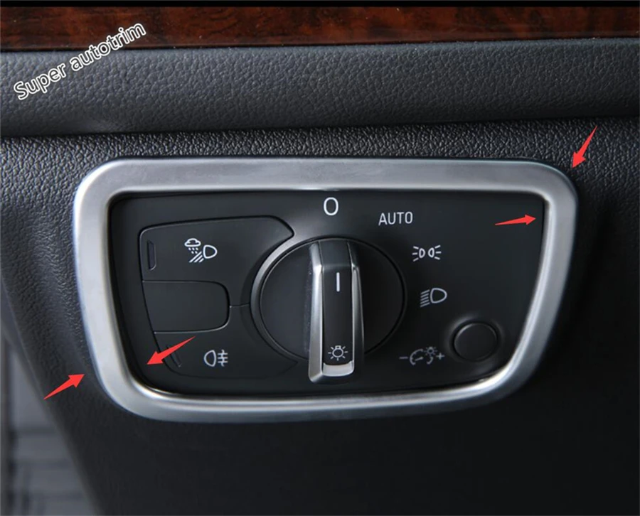 

For Audi A6 (C7) A7 2012 - 2017 ABS Head Light Lamp Switch Button Decoration Panel Cover Trim 1 Piece