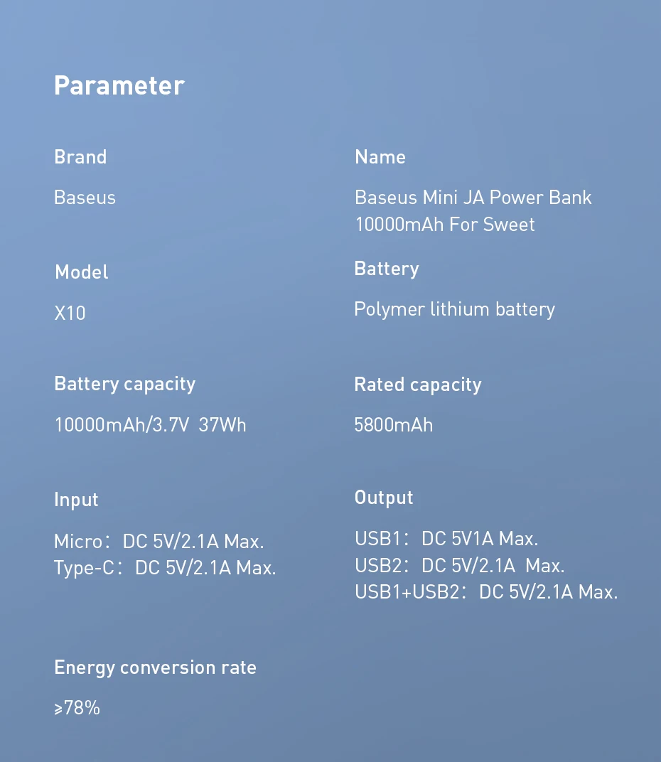 Baseus Mini 10000 mAh Power Bank портативное зарядное устройство типа C PD 10000 mAh Powerbank для iPhone Xiaomi Mi 9 Внешняя батарея Poverbank
