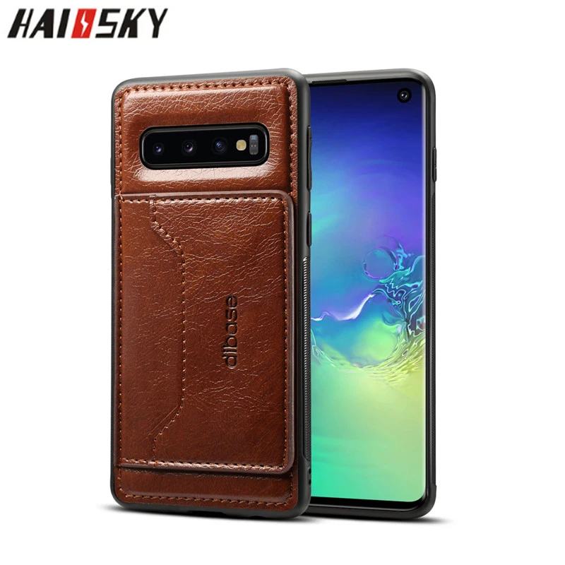 Кожаный чехол с откидной крышкой Crazy Horse для Samsung S10 S9 Plus M20 10 бумажник отделениями