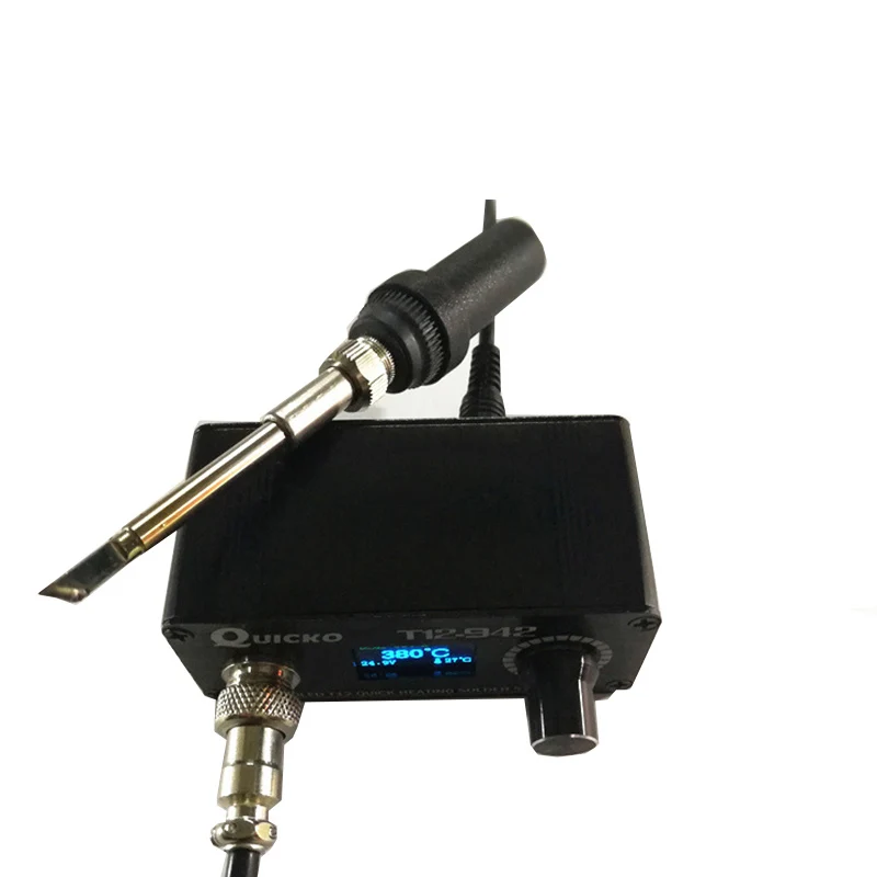 Портативный цифровой электронный паяльник T12 QUICKO 942 сварочный станок SMD для