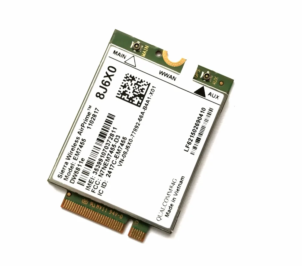 EM7455 DW5811E PN 8J6X0 FDD/TDD LTE CAT6 4G Module 4G Card for E7270 E7470 E7370 E5570 E5470 Precision 7720 7520 3520 7510 usb modem wifi
