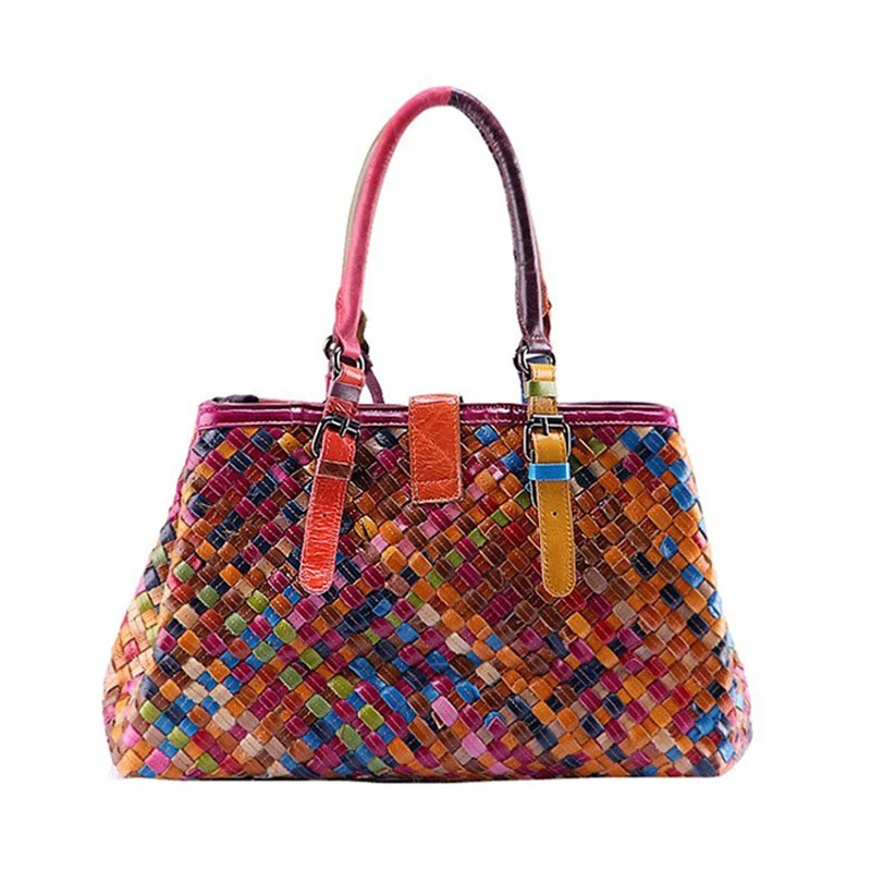 Bolsos De Mano Multicolor Cowhide Leather Bag Women 2018 Fashion Bolsos De Mano Multicolor Cowhide Leather Bag Women 2018 Fashion Vintage Tas Kulit Messenger Bags Sac Marquee W0078 In Top Handle From Luggage