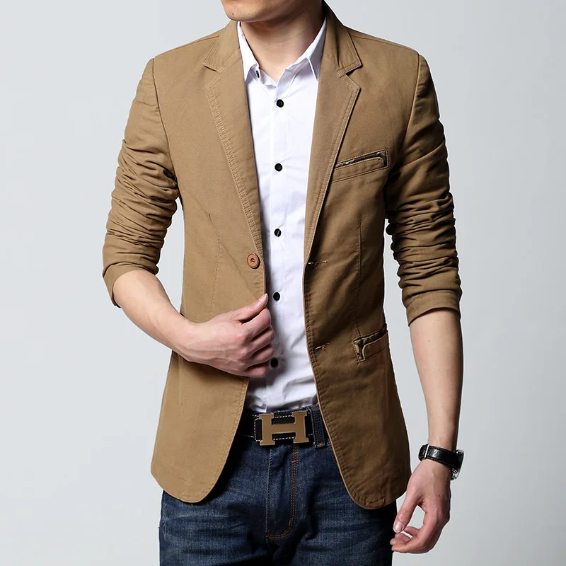 Мужской повседневный Блейзер и куртка новая корейская мода стиль черный хаки коричневый slim fit Горячая Распродажа Мужское пальто плюс размер большой 6XL Прямая поставка