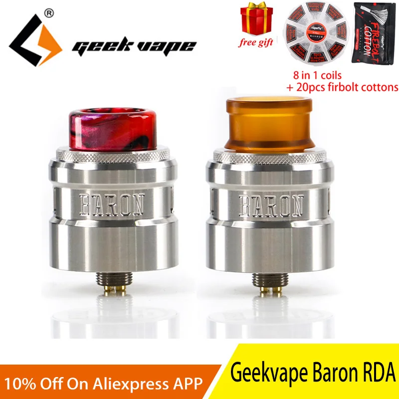 100% Original Geekvape Baron Squonk RDA Multifunctional airflow 24mm Atomizer vs drop dead rda Digiflavor Drop RDA Vape tank
