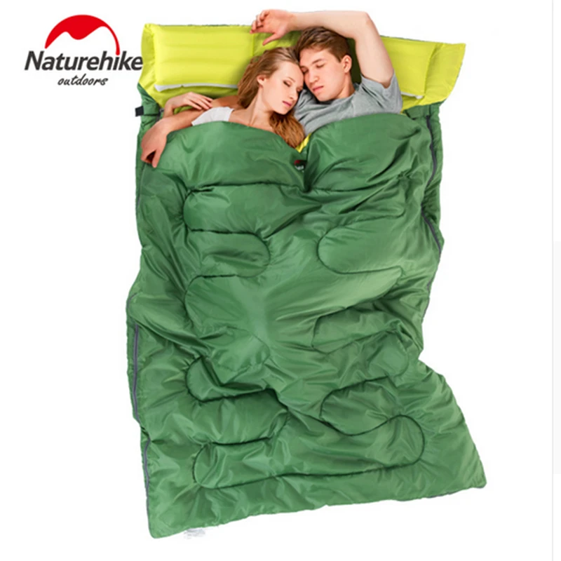 

Double Sleeping Bag Spring and Autumn Camping Hiking Cotton Sleeping Bags with Pillow