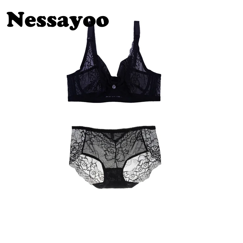 Nessayoo Cute Ladies Underwear sets women sexy push up lingerie