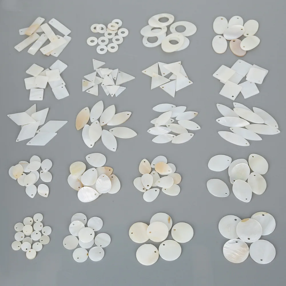 

20Pcs/10Pcs Wholesale Natural Freshwater Shell Stone Loose Beads Charm Pendant for Jewelry Making DIY Earring Bracelet Necklace