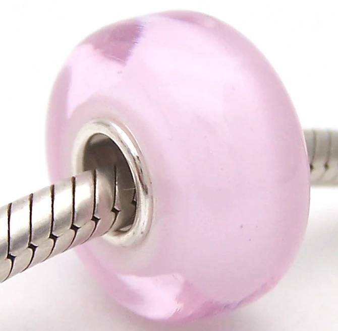 

YJG129 Cylinder 100% S925 Sterling Silver Beads Murano Glass beads Fit European Charms Bracelet charms diy jewelry Lamp-work
