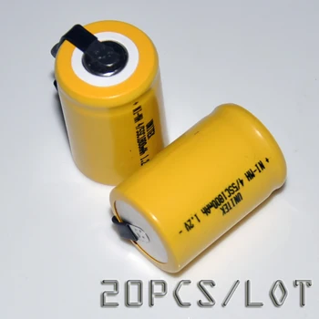 

20PCS Sub C 4/5SC 1.2V rechargeable battery 1800mah 4/5 SC ni-mh nimh cell with welding pins tab for electric drill