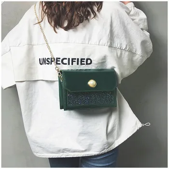 

Women Fashion Girl Handbags High Quality PU Leather Messenger Shoulder Bag Purse Ladies Crossbody Satchel Tote sequin party Bag