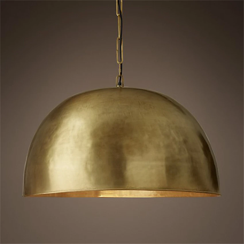 

American Bronze Loft Iron Hood Pendant Lights Restaurant Bar Living Room Dining Hanging Lamps Designer Model Room Shop Lighting
