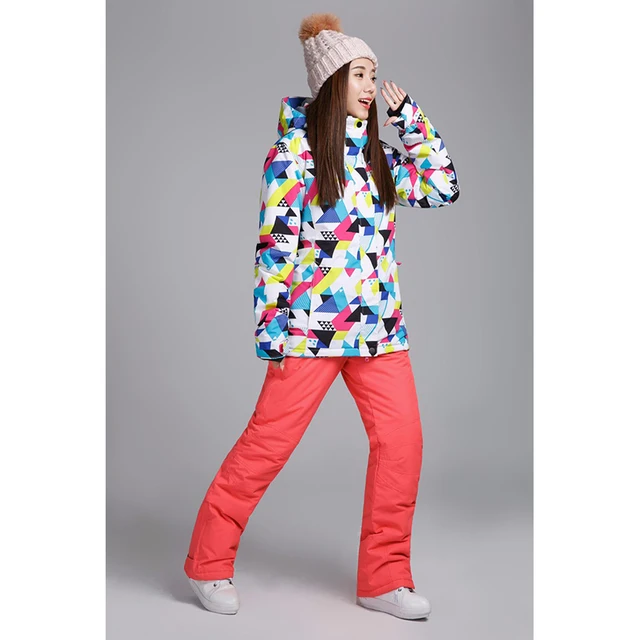 Cheap Free shipping sports suit women waterproof jacket ski suit set womens snowboard jackets women's ski suit skiing clothing set