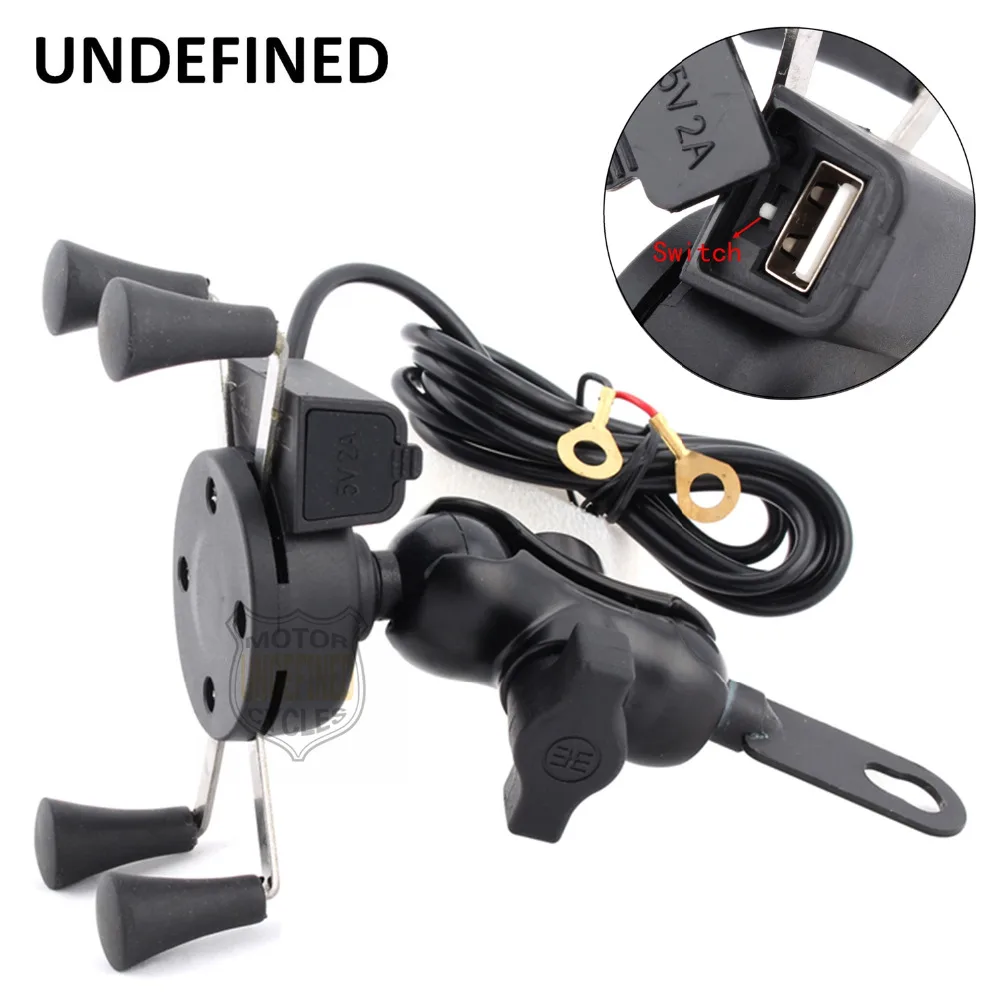 

Motorcycle Mirrors X-Grip 3.5-6 Inch Cell Phone Mount Holder USB Charger For BMW Kawasaki Harley Benelli Yamaha Honda UNDEFINED
