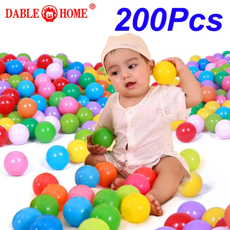 Comprar 200 unids bolsa respetuosa con el medio ambiente piscina de agua de plástico suave ola de océano pelota para nado pelotas Pit juguetes de bebé divertidos pelota de aire para el aire libre