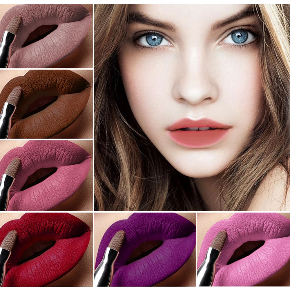 

TEAYASON Make Up Waterproof Nude Lipgloss Lipstick Long Lasting Liquid Matte Lipstick Kit Lip Gloss Cosmetics Lip Makeup TSLM2