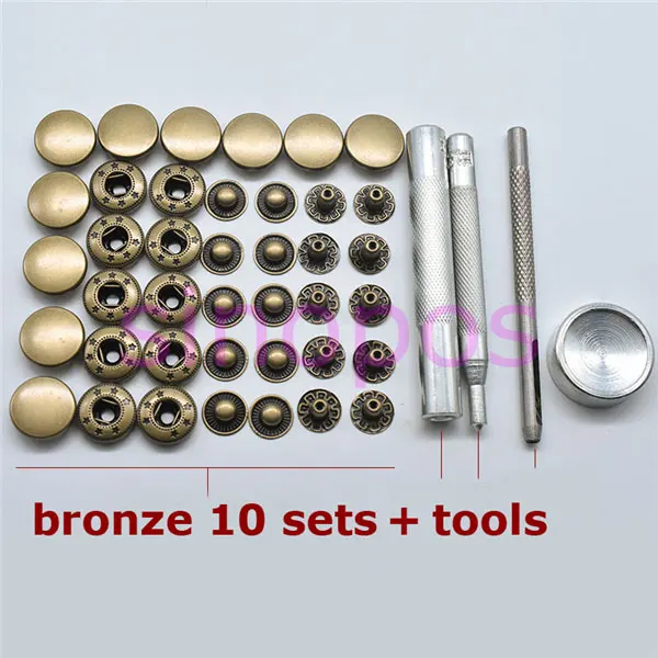 Brass Snap Button Tool Kit, metal round press snaps fasteners buttons