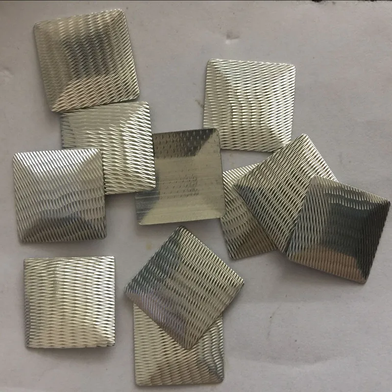 

2016 new 20mm square silver panel pressing Cut flower hot fix nailheads kids Rhinestud DIY Spike Clothes accessory 10pc/lot