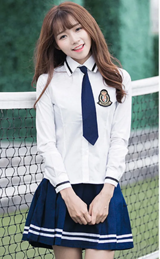 Японская школьная форма для девочек, одежда для корейских мальчиков, Студенческая спортивная форма, рубашка+ штаны, косплей рубашка+ клетчатая юбка для женщин - Цвет: Черный
