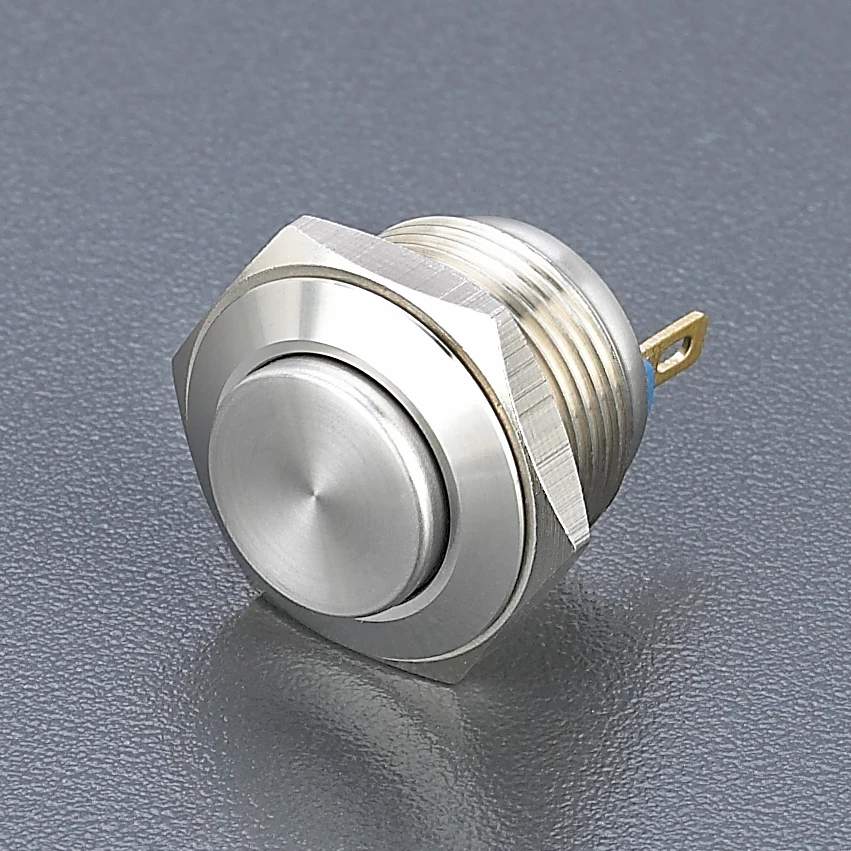 Anti vandal 16mm stainless steel pushbutton switch terminal High round