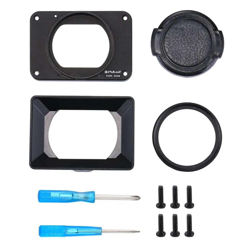 

PULUZ for Sony RX0 Aluminum Alloy Front Panel + 37mm UV Filter Lens + Lens Sunshade Kit with Screws and Screwdrivers