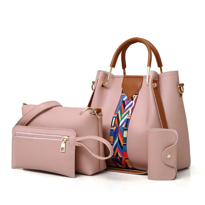 

Fashion lady's Handbags 4 Pcs/set Composite Bags Handbag lady Shoulder Bags Female Totes Large Capacity lady's Crossbody Bags