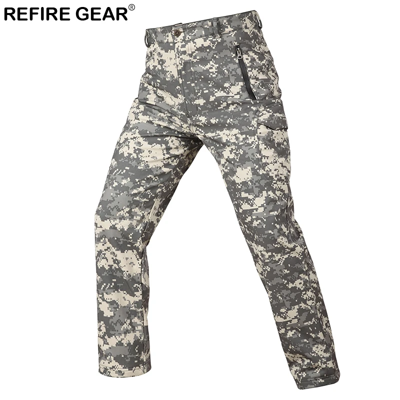 Refire gear камуфляжные уличные походные брюки мужские водонепроницаемые походные брюки зимние ветрозащитные мягкие теплые флисовые брюки