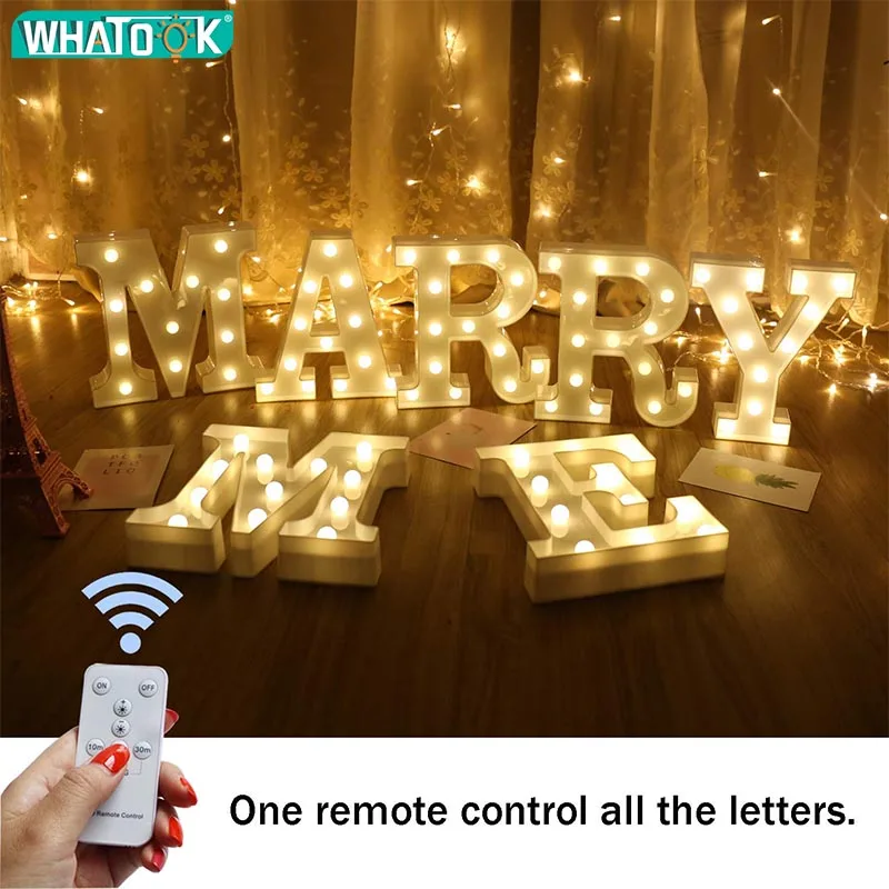 

Remote Control 3D Letter LED Night Light Marquee Sign Alphabet Timer Desk Lamp Party Christmas Wedding Birthday Bar Decoration