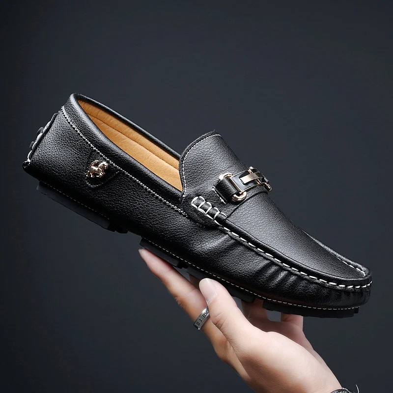 

2019 Men Loafers High Quality Genuine Leather Shoes Fashion Spring and Autumn Style Soft Moccasins Men Flats Driving Shoes