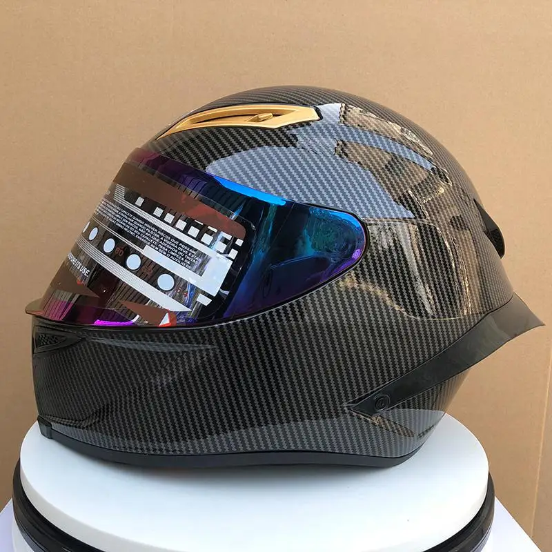 Полный уход за кожей лица Pista GP-R 70 юбилей блеск для губ мотоциклетный, из углеродного сплава шлем для верховой езды автомобиля Мотокросс гоночный мотоцикл шлем - Цвет: Черный