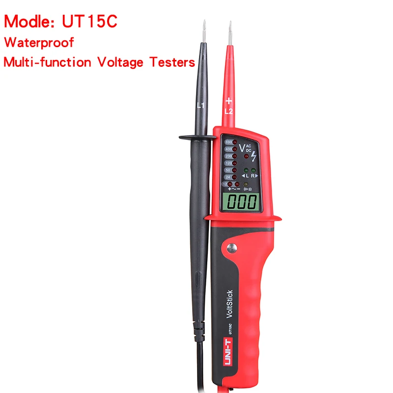 

High professional UT15C digital voltmeter 24V~690V AC DC Voltage Meter metal Detector Waterproof Test Pen