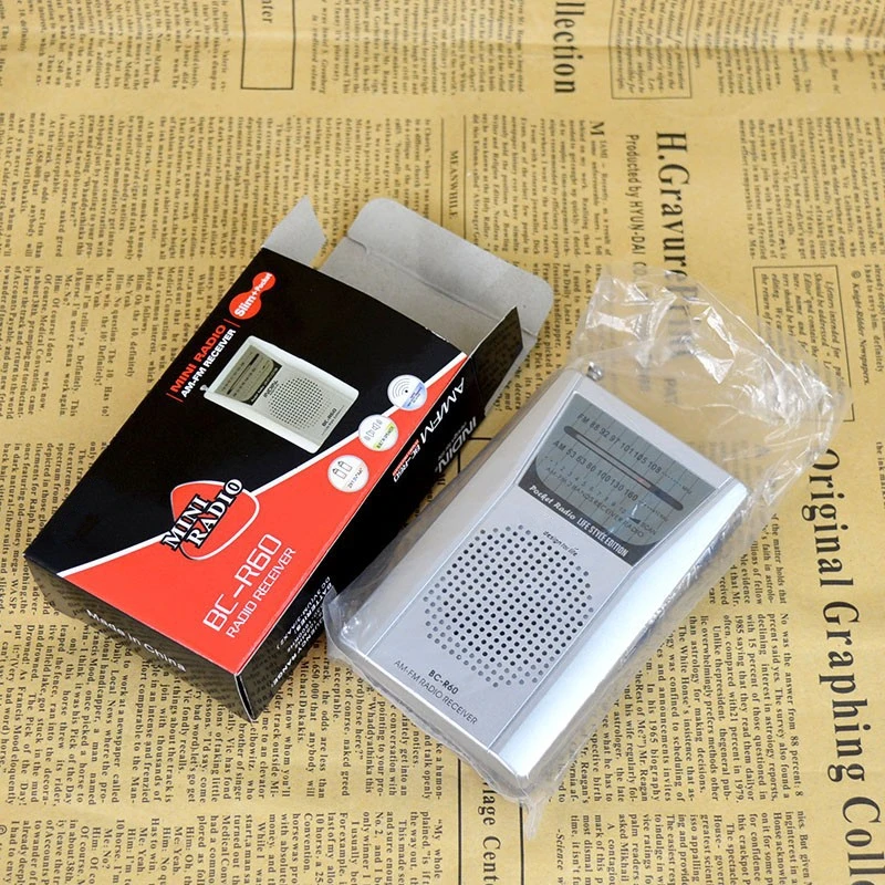 Мини портативный Радиоприемник R60 с двухдиапазонным FM/AM радио карманное со