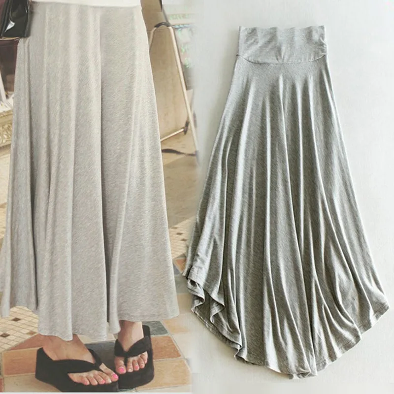 Модальные женские юбки нерегулярные плиссированные юбки для женщин эластичная лента Гибкая Летняя Повседневная пляжная Стильная однотонная разноцветная юбка
