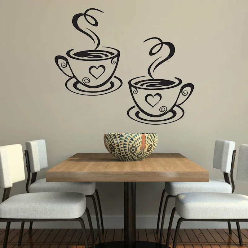 Новый креативный I love Coffe Наклейка на стену в комнату украшение дома стикер стены
