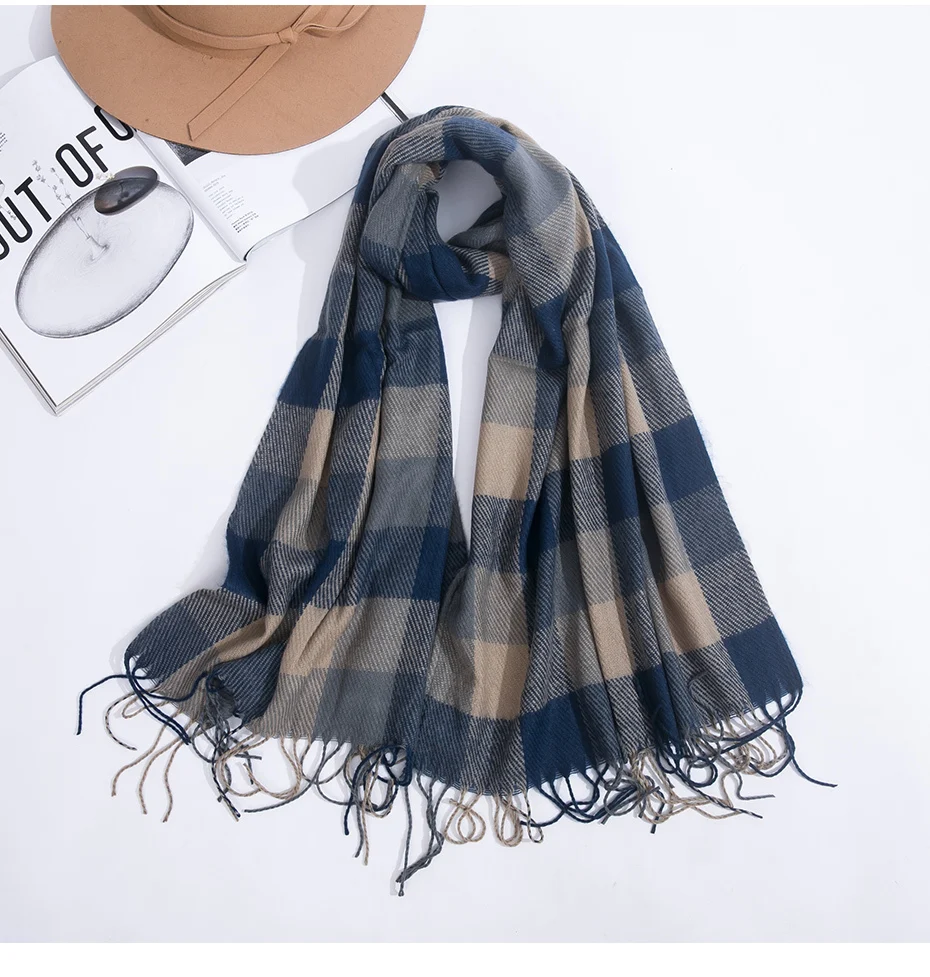 Снуд плед пашмины Кашемир зимний женский тёплый шарф-шаль платок из фуляра Femme шейный палантин хлопок длинное одеяло шарф для женщин